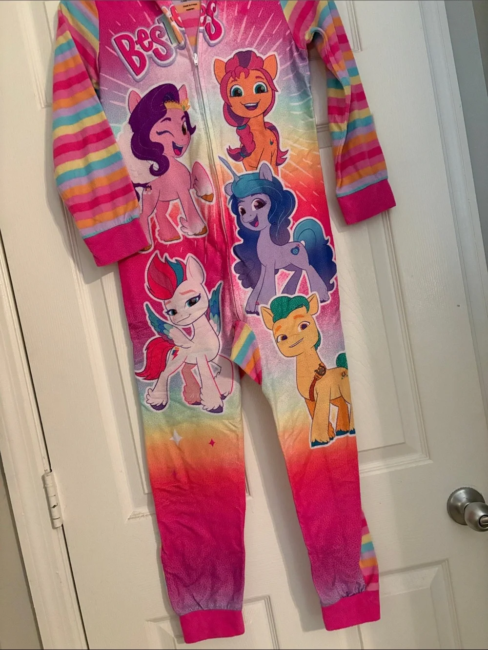 My Little Pony Pink Rainbow 'Besties' Hooded Zip-Up Onesie